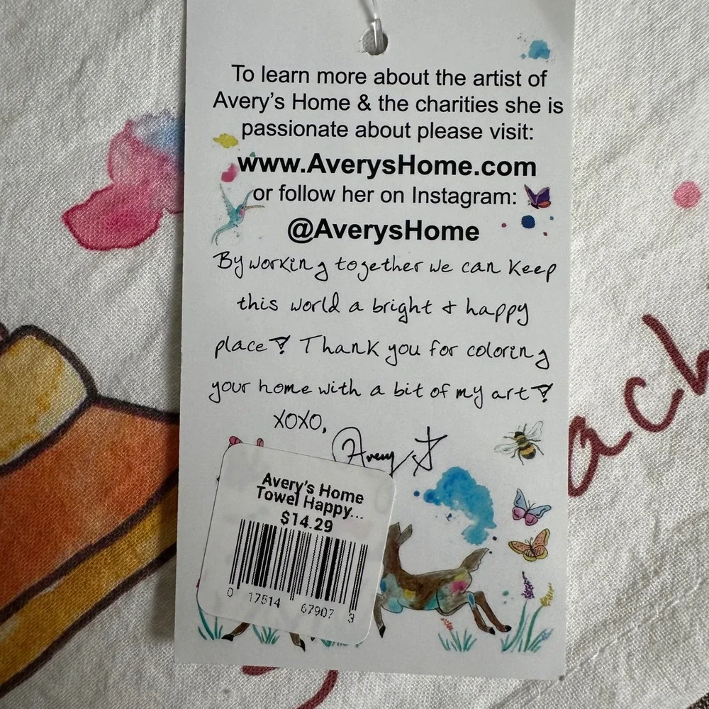 Averys Home Hanukkah Sameach Flour‎ Sack Dish Towel 100% Cotton 27
